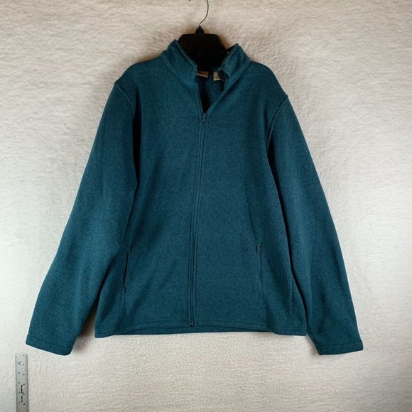 Telluride Fleece Jacket Full Zip Mens Large Teal Performance  8596 - Picture 1 of 8